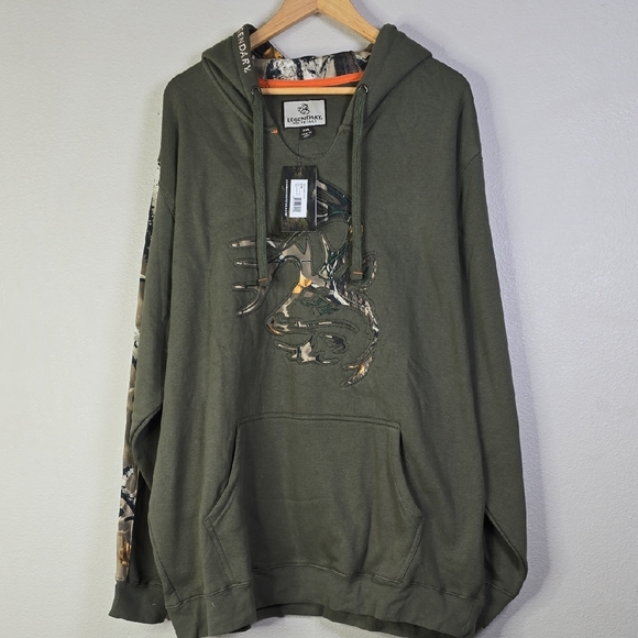 Legendary Whitetails Men's Olive Hoodie with Camo Accents Size XXL NwT - Picture 1 of 7